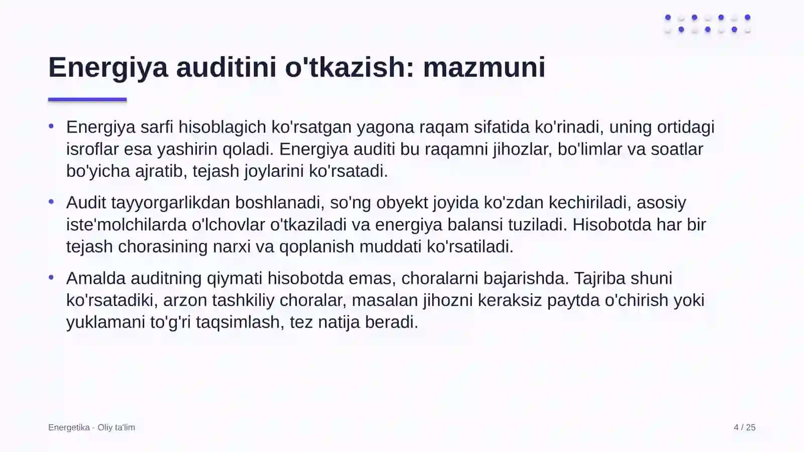 Temir yo'l transportida energiya auditini o'tkazish 4