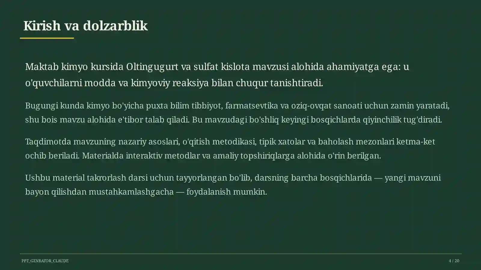 Oltingugurt va sulfat kislota (9-sinf) 4