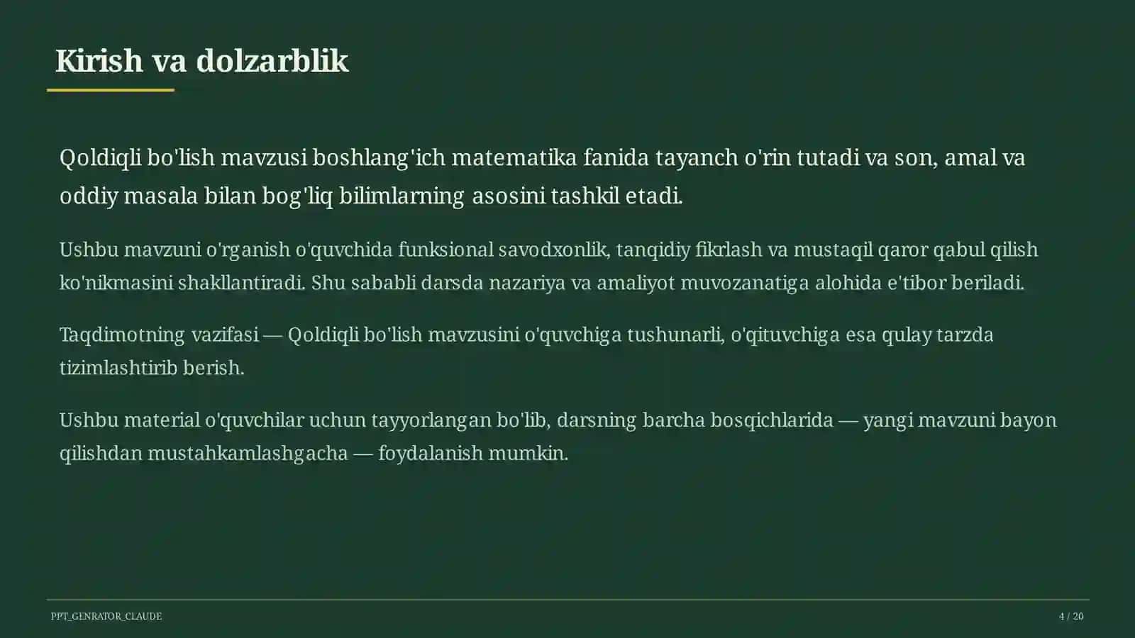 Qoldiqli bo'lish (3-sinf) 4