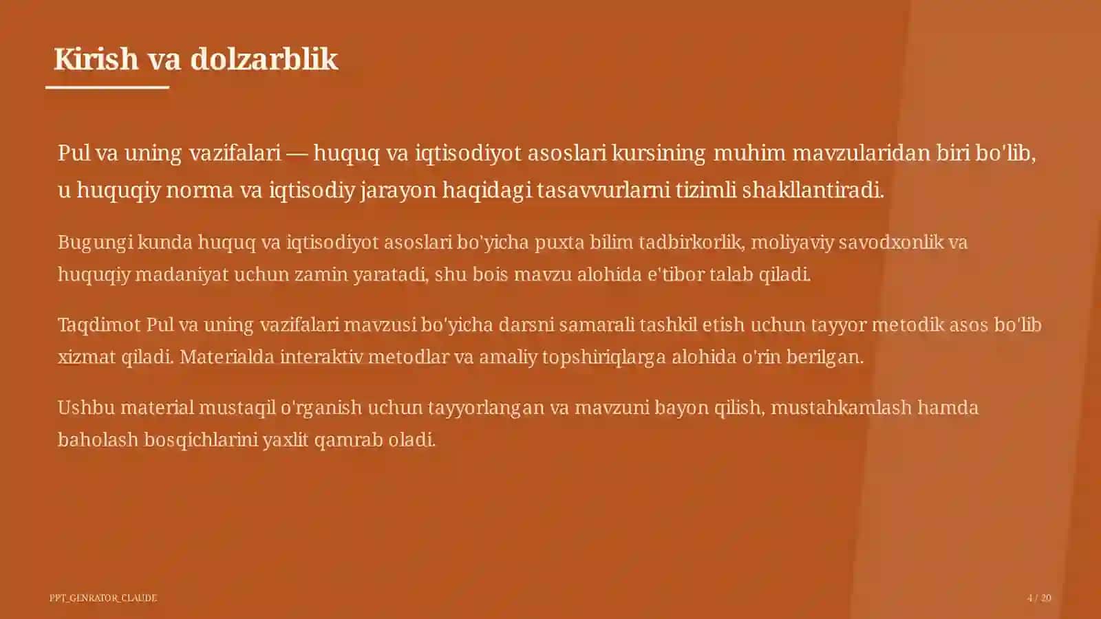 Pul va uning vazifalari (9-sinf) 4