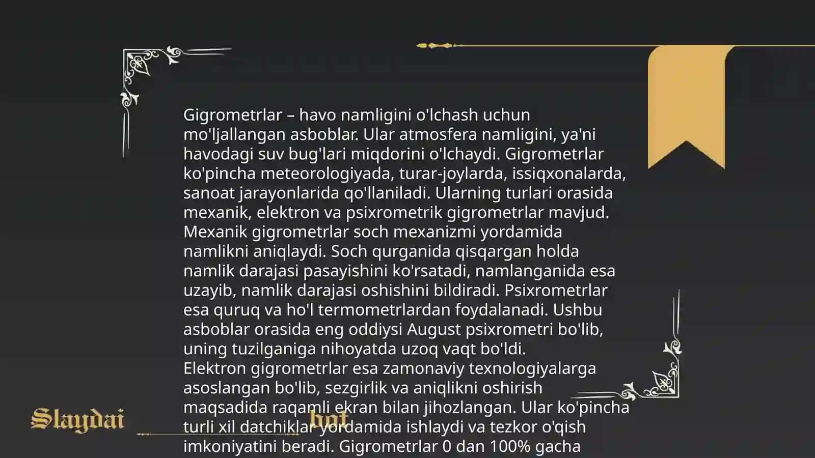 Namlik o‘lchagichlar turlari 4