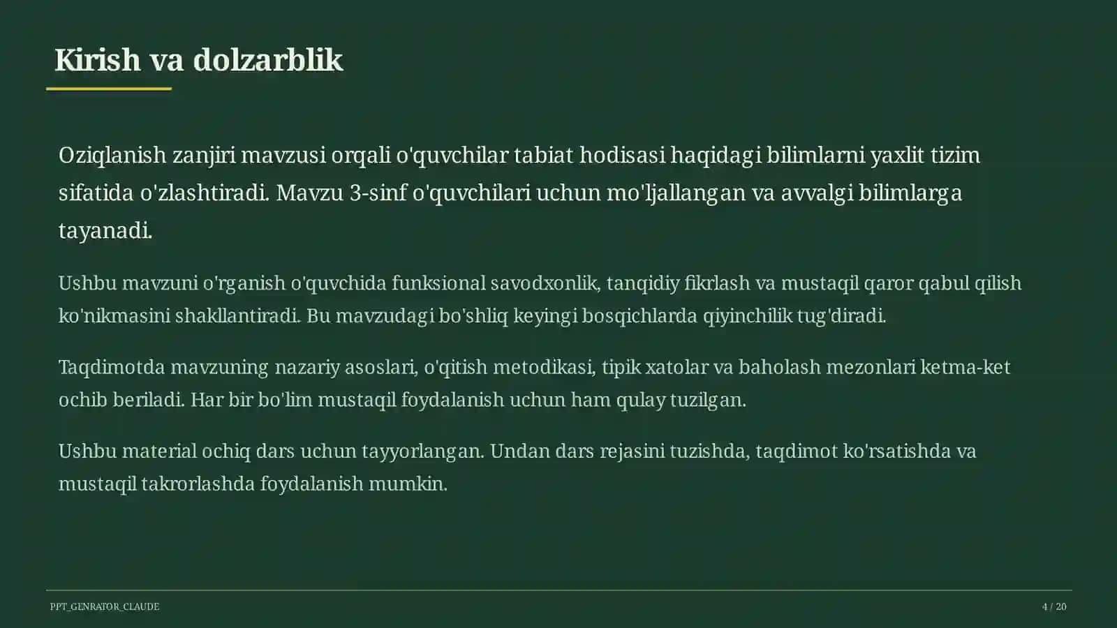 Oziqlanish zanjiri (3-sinf) 4