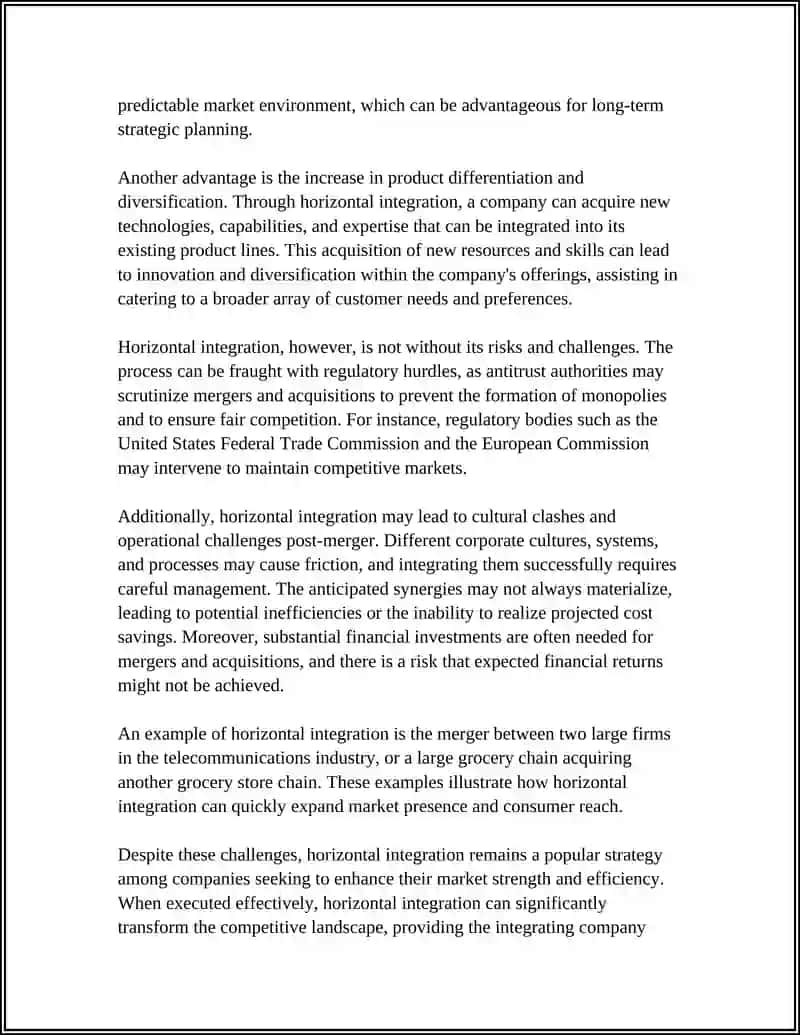 Horizontal Integration 4