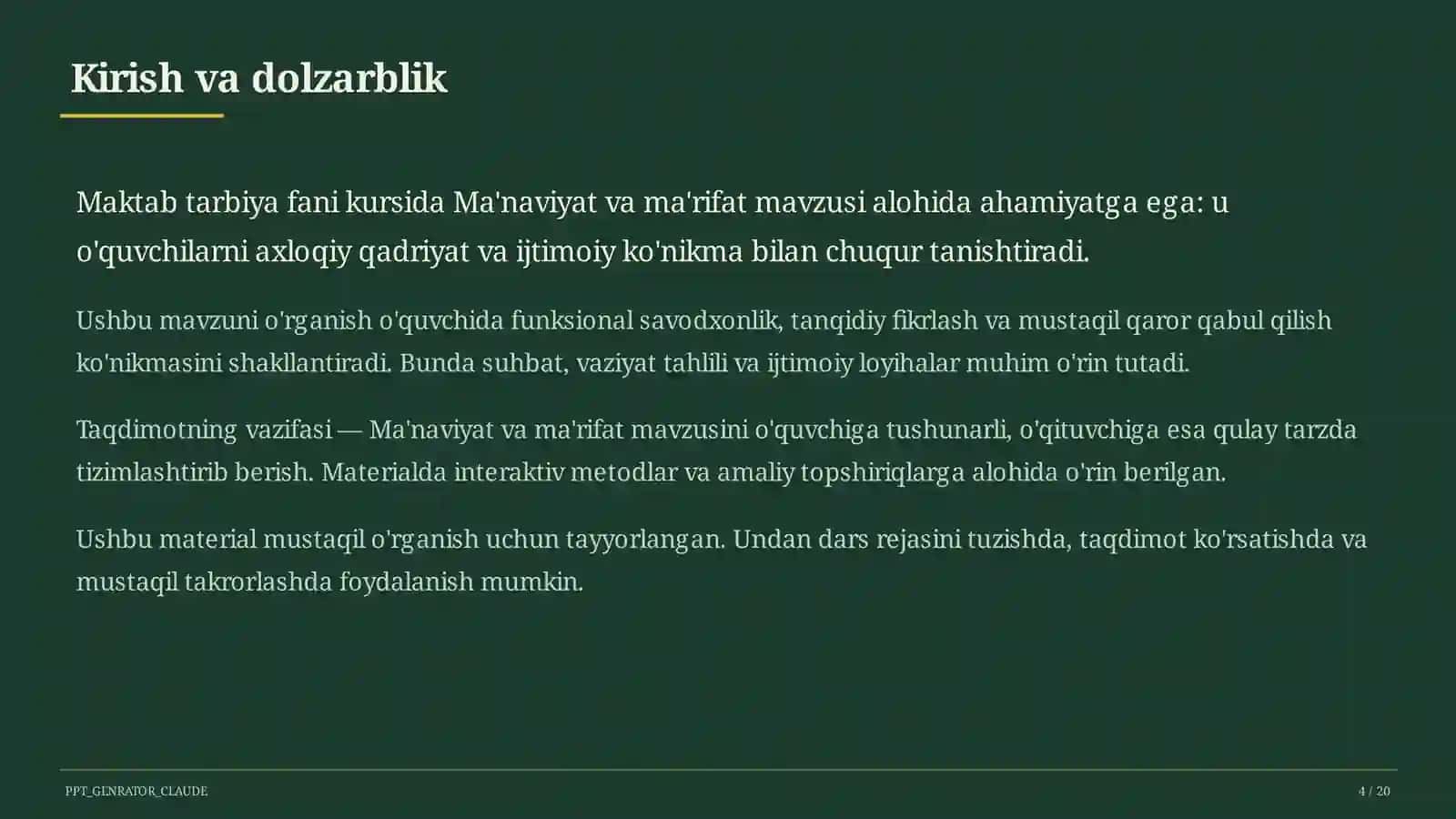 Ma'naviyat va ma'rifat (10-sinf) 4