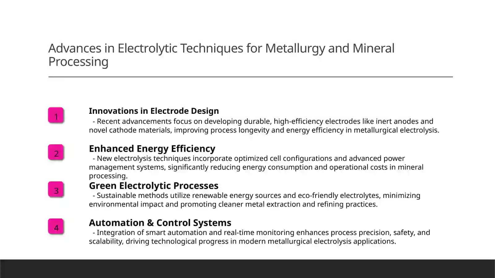 Electrolysis Process in Industry 4