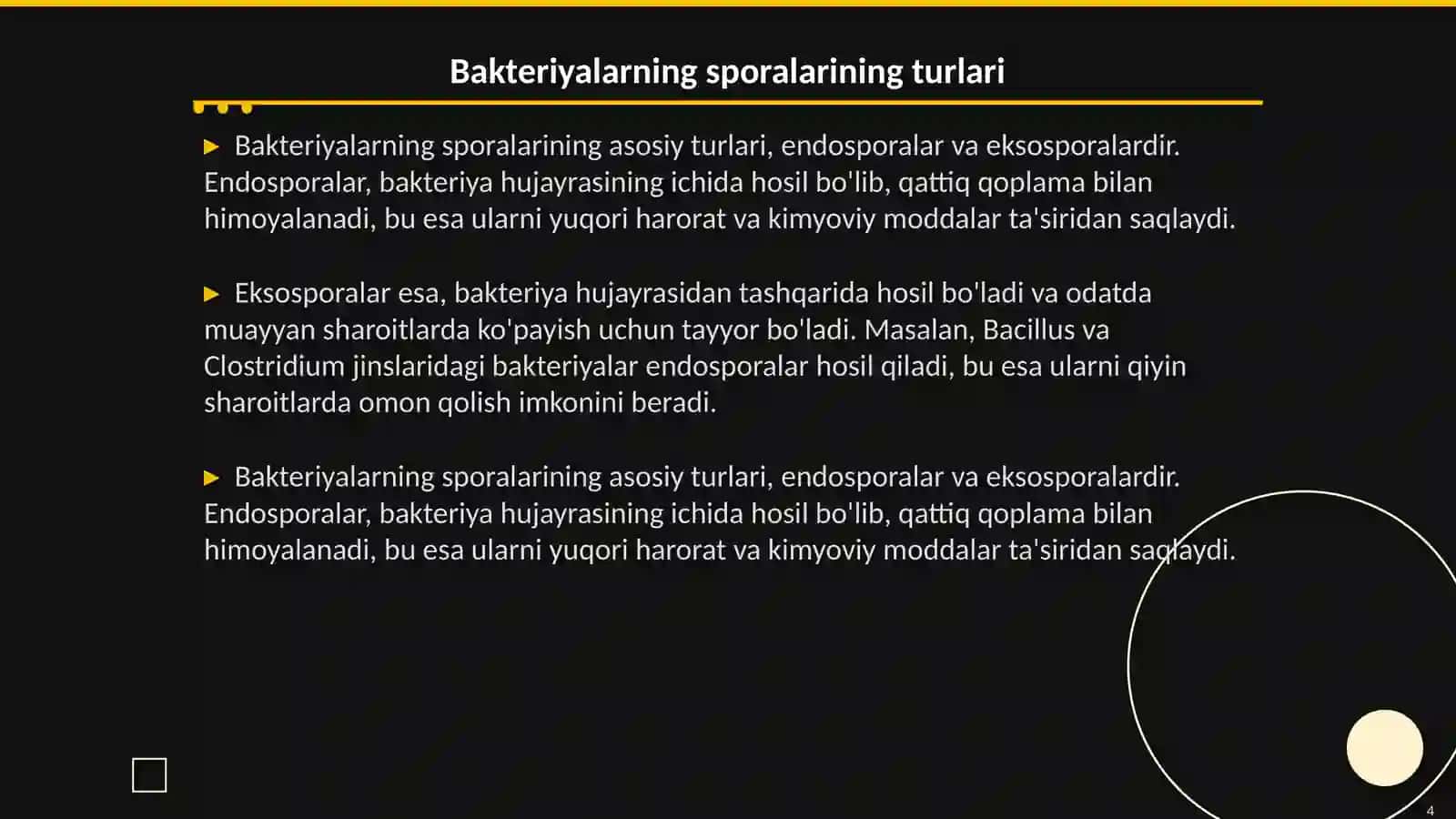 Bakteriyalarning spora xosil qilishi va sistematikasi 4