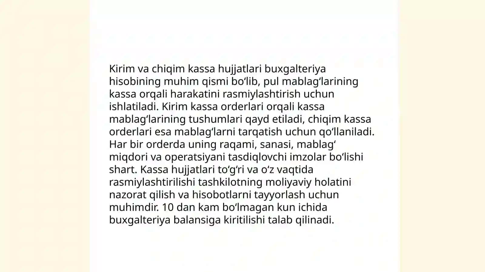 Chakana Savdo Korxonalarida Kirim Kassa Operatsiyalarini Tekshirish Xusisiyatlari 4