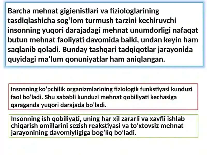 Insonni mehnat faoliyatining fiziologik, gigienik asoslari 4