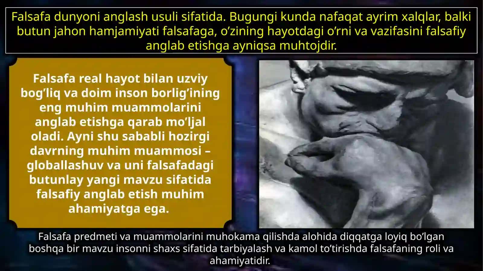 INSONIYATNING MUHIM MUAMMOLARINI HAL QILISHDA FALSAFANING ROLI 4
