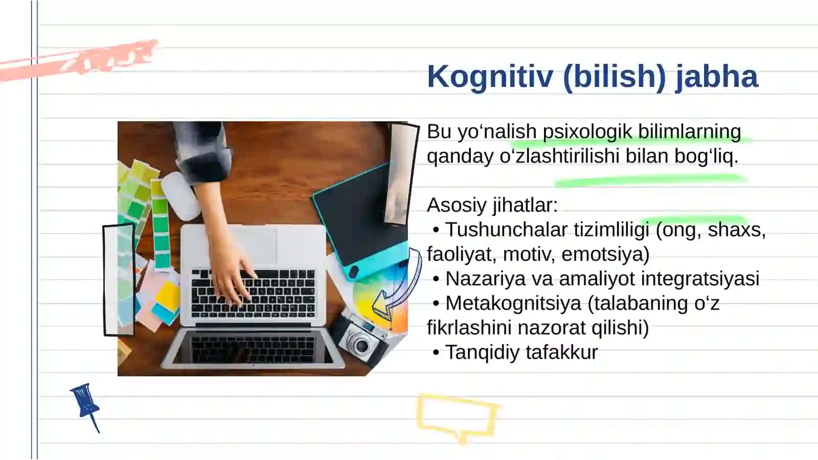 Psixologiya o’qitishning psixologik jabhalari 4