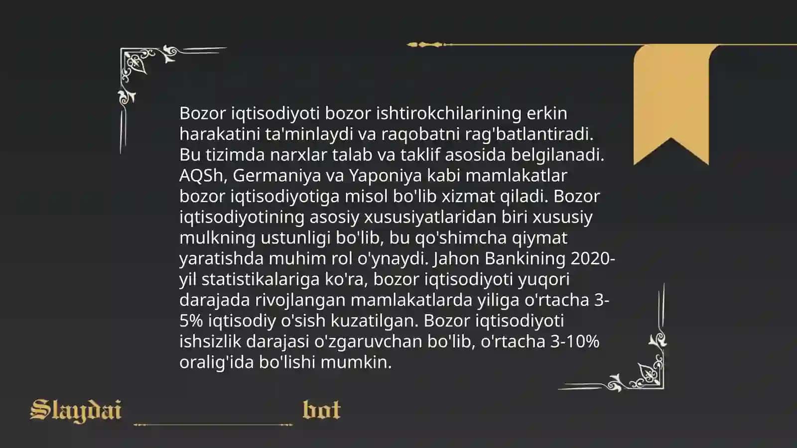 Jamiyatning iqtisodiy negizlari,fuqarolik jamiyati institutlari va oila 4