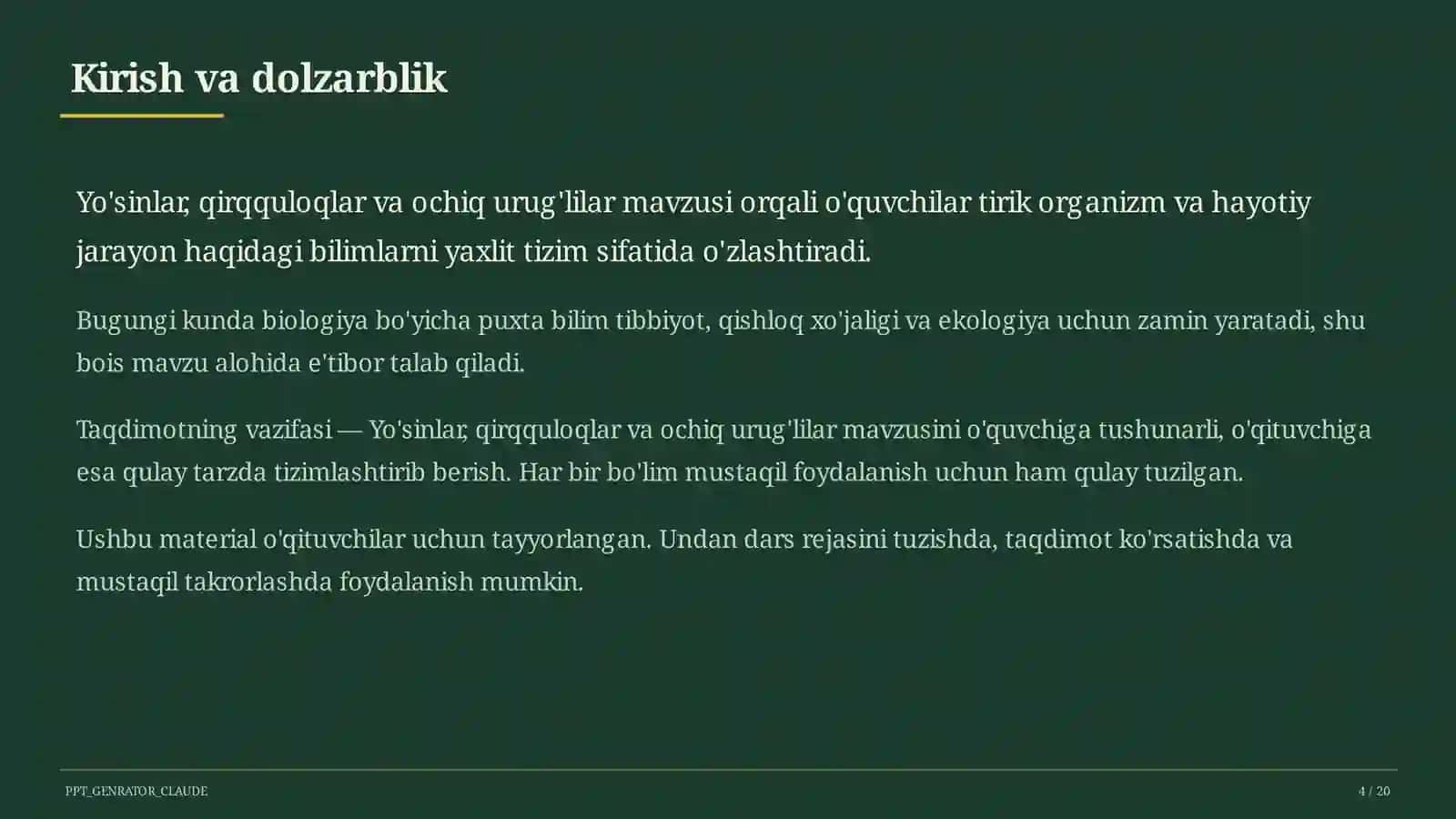 Yo'sinlar, qirqquloqlar va ochiq urug'lilar (6-sinf) 4