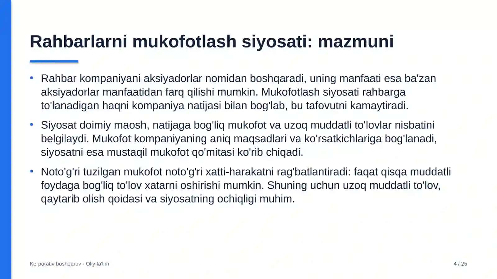 tizim integratorlarida rahbarlarni mukofotlash siyosati 4588 4