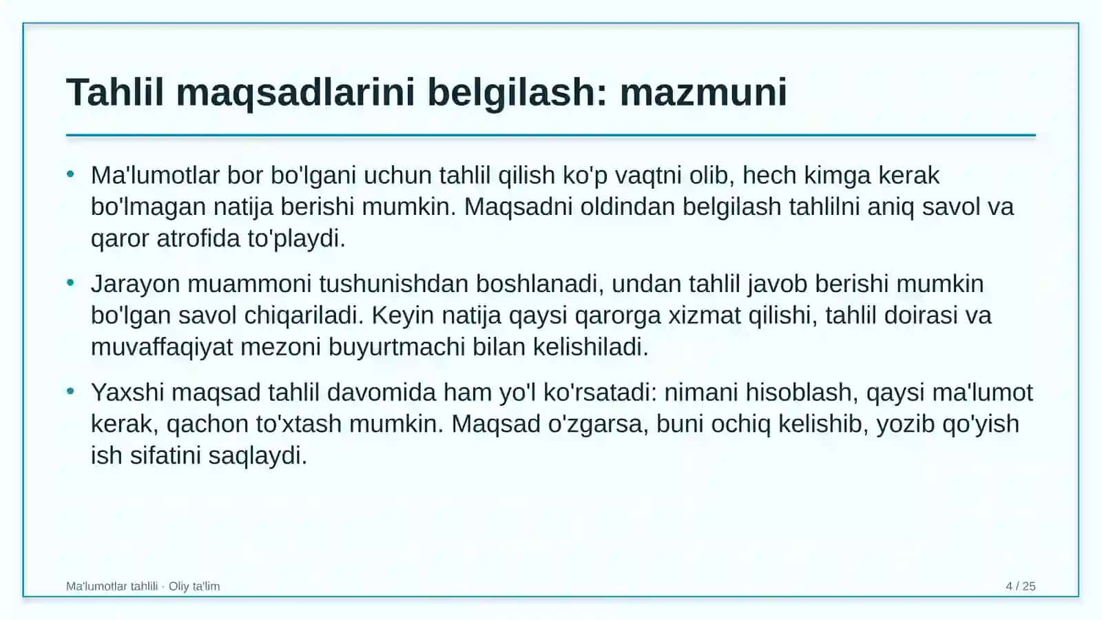 marosim xizmatlarida tahlil maqsadlarini belgilash 8214 4