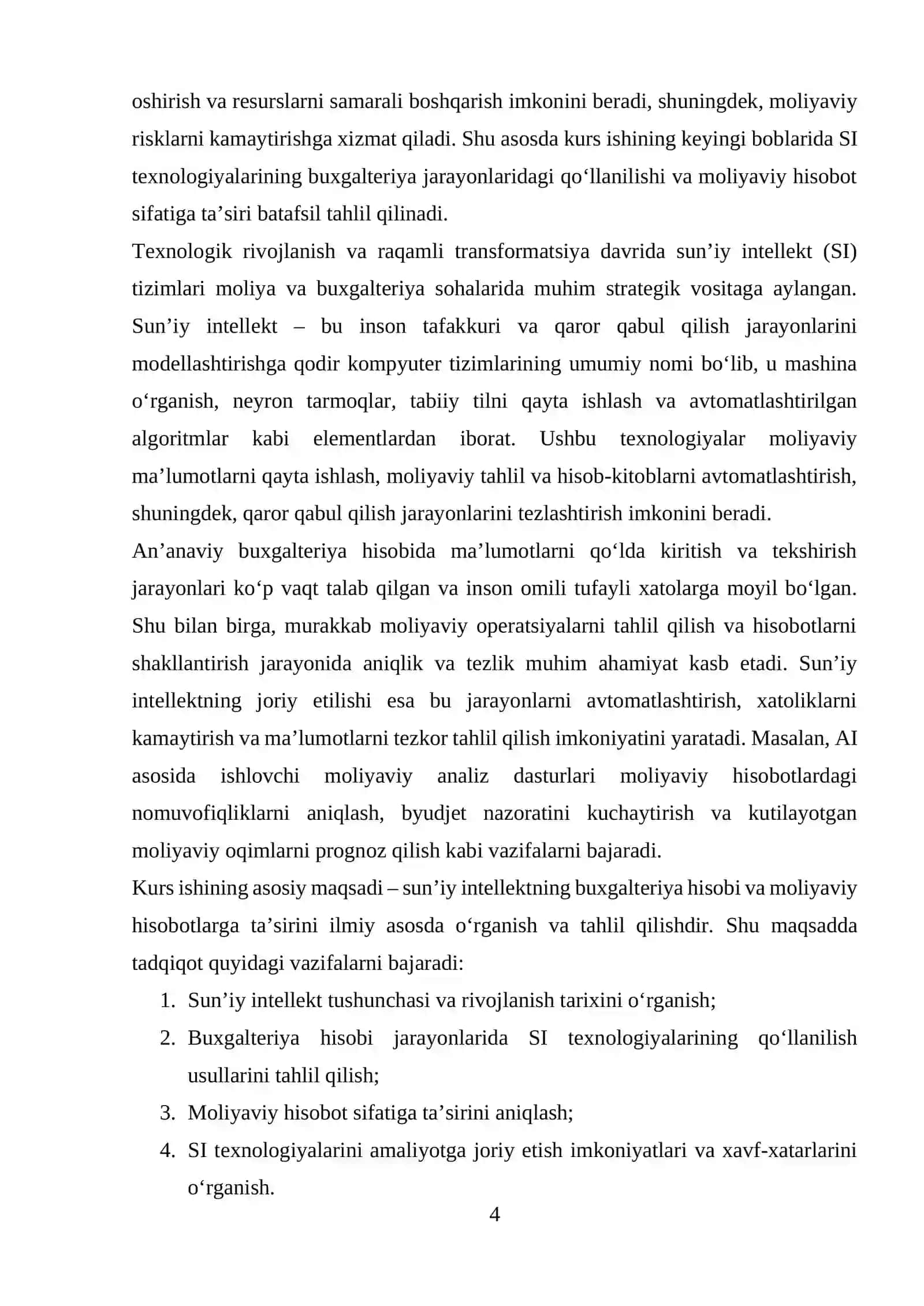 SUN’IY INTELLEKTDAN FOYDALANISHNING BUXGALTERIYA HISOBI VA MOLIYAVIY HISOBOTLARGA TA’SIRI 4