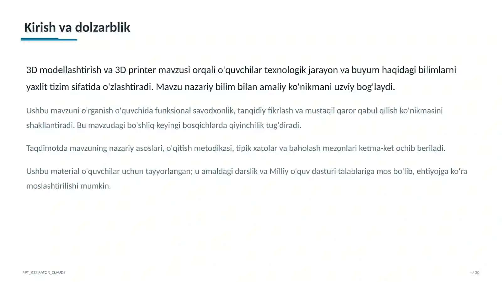 3D modellashtirish va 3D printer (10-sinf) 4