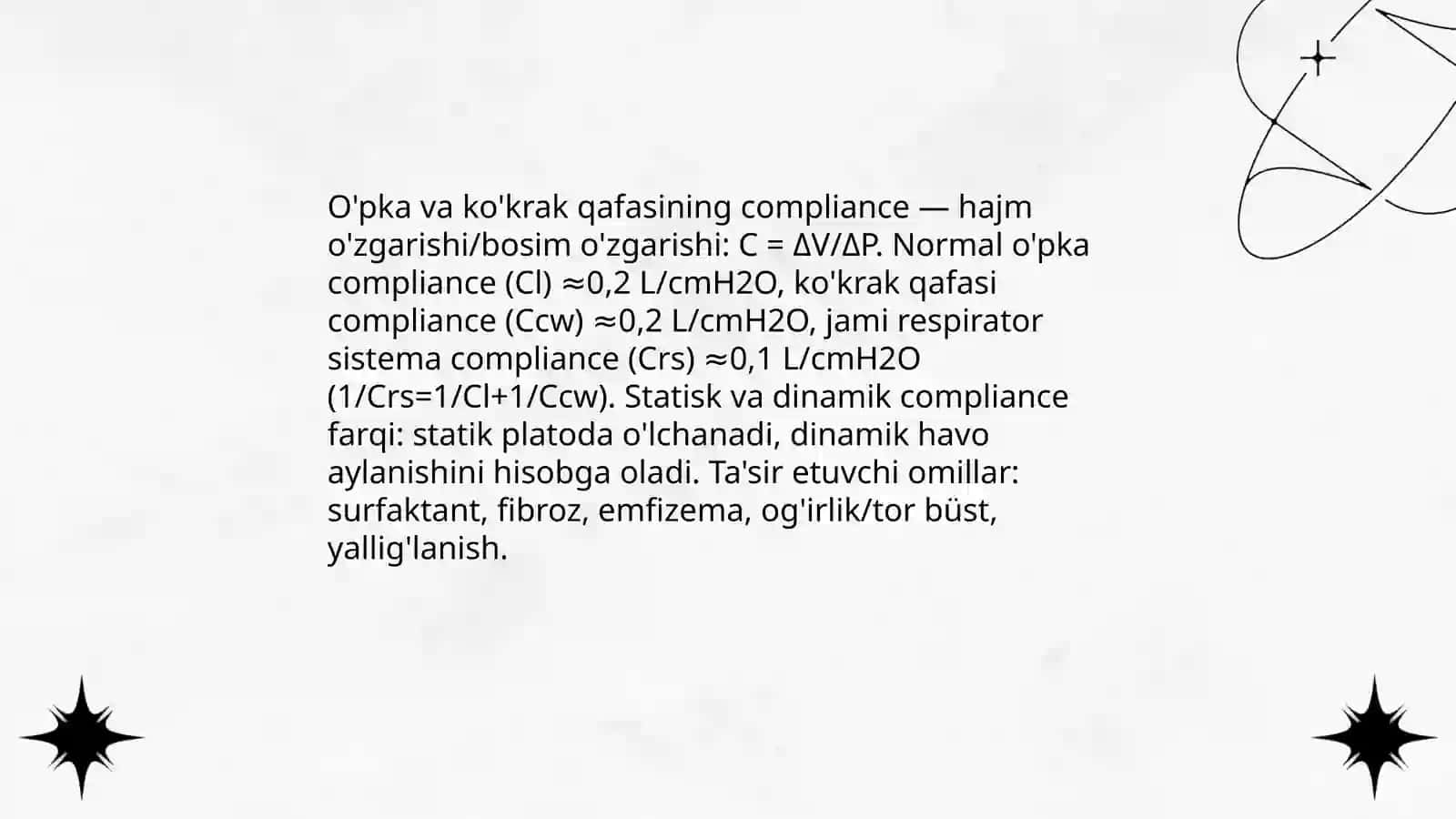 Nafas olish akti: Mexanikasi va markaziy boshqaruvi 4