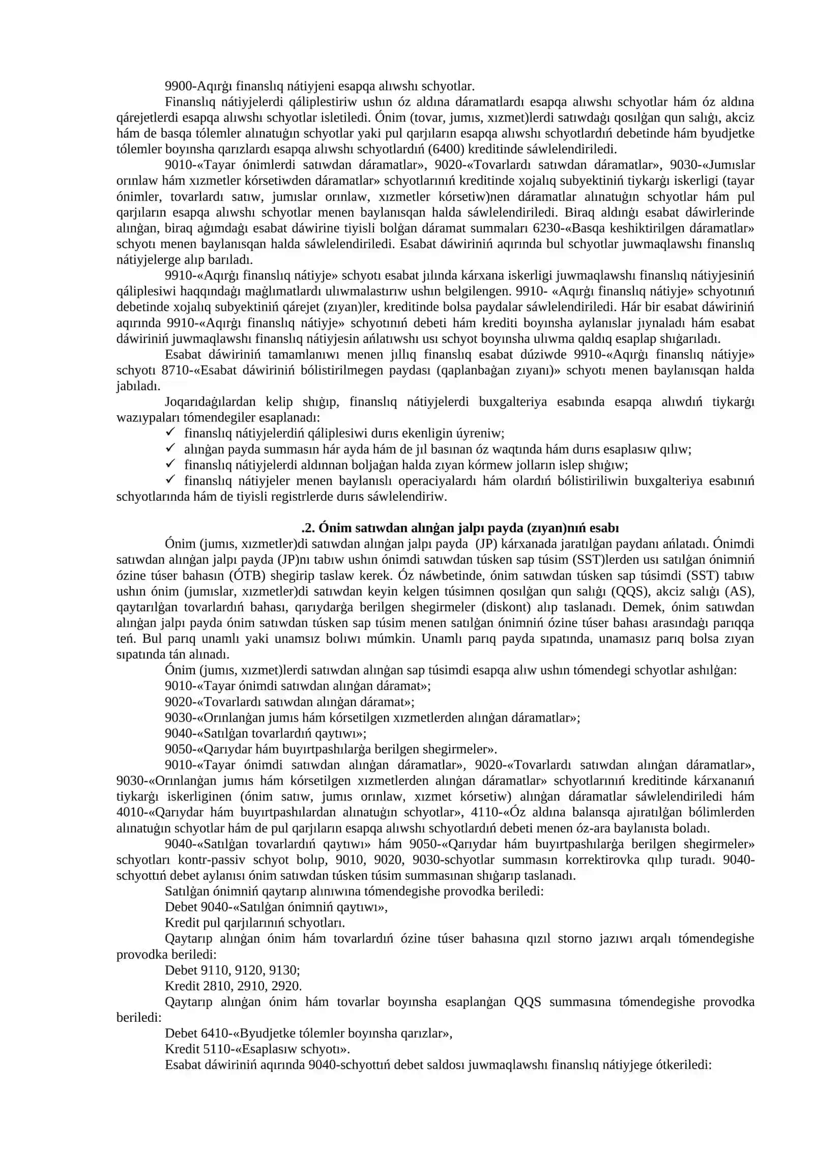 15-BAP. FINANSLÍQ NÁTIYJELERDIŃ ESABÍ 4