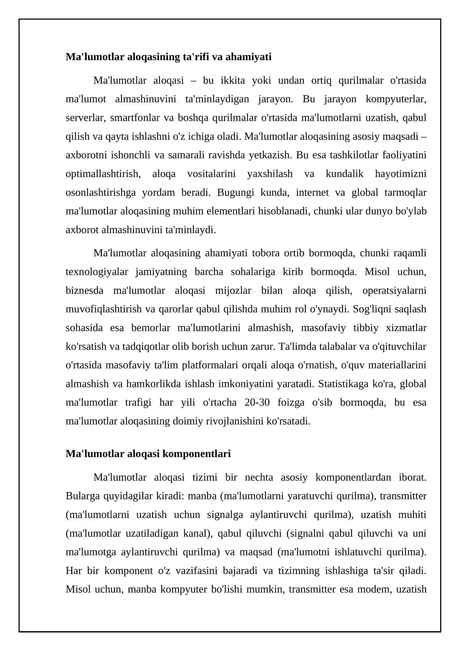 Axborot kommunikatsiya tushunchasi va uning asosiy tarkibiy qismlari 4