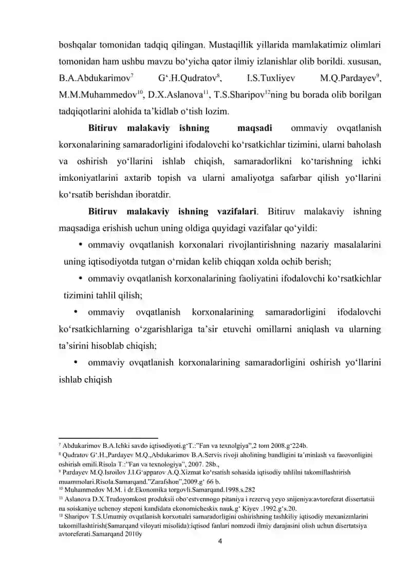 Toyloq tumanida ommaviy ovqatlanish korxonalari resurslari samaradorligini oshirish yo'llari 4