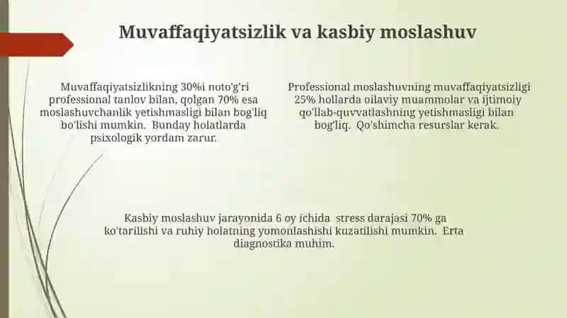 Kasbga koʻnikishning psixologik masalalari 4
