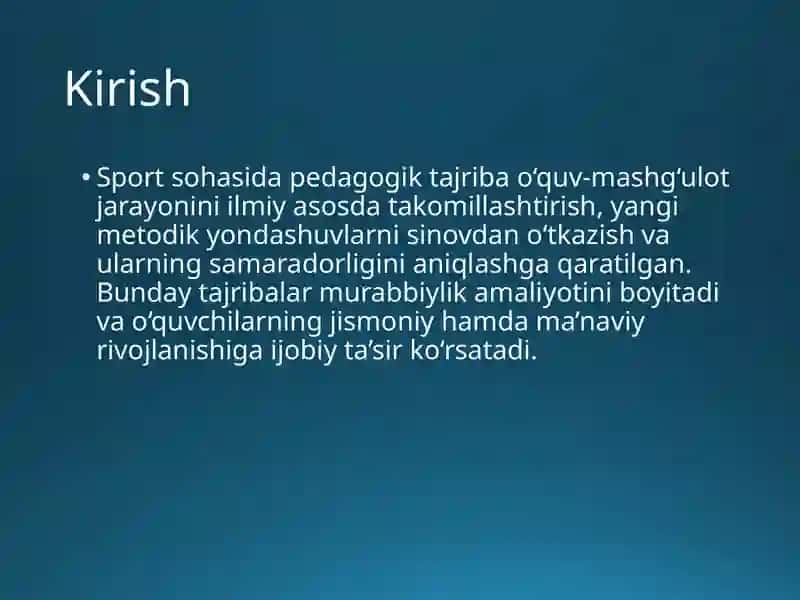 Sportda pedagogik tajriba 4