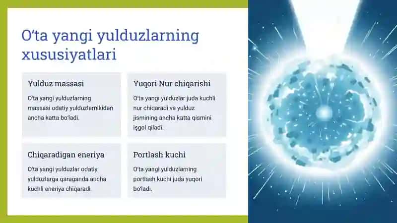 Oʻta yangi yulduzlar: katta yulduzlarning oxirgi bosqichlari 4