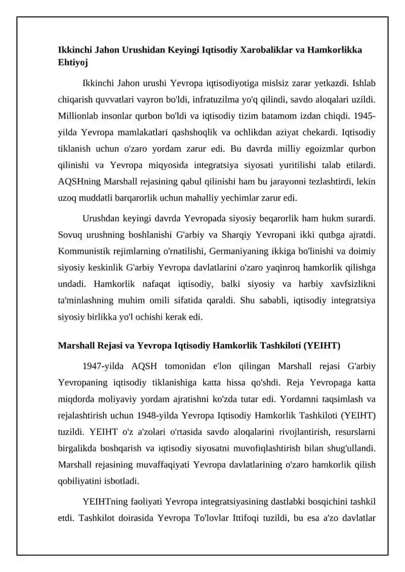 Yeropa umumiy bozorning yuzaga kelishi 4