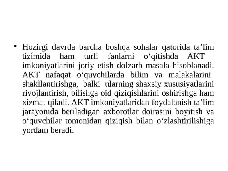 TEXNOLOGIYA DARSLARIDA AXBOROT TEXNOLOGIYALARIDAN FOYDALANISH 4