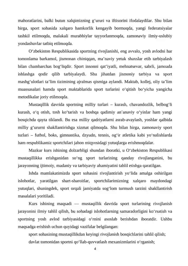 O'zbekiston Respublikasi Mustaqilik davrida sport turlarining rivojlanishi 4