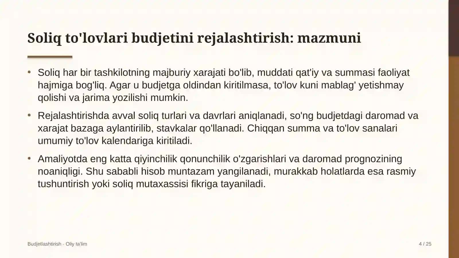 Dorivor o'simliklar yetishtirishda soliq to'lovlari budjetini rejalashtirish 4
