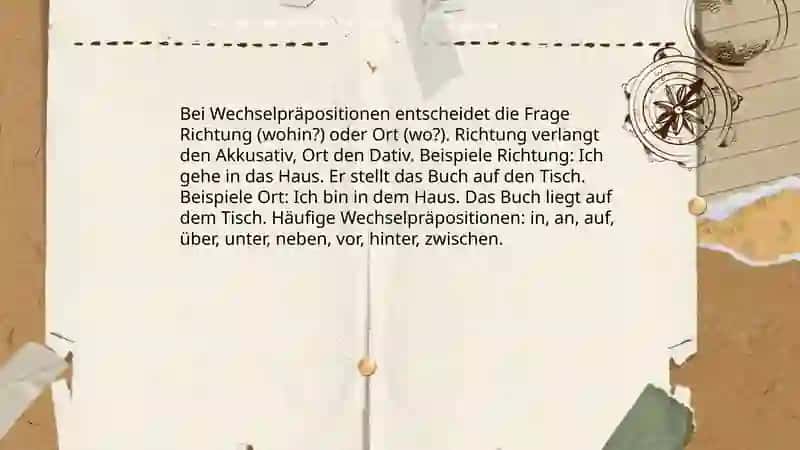 Der Gebrauch von Präpositionen im Dativ, Akkusativ und Genitiv 4