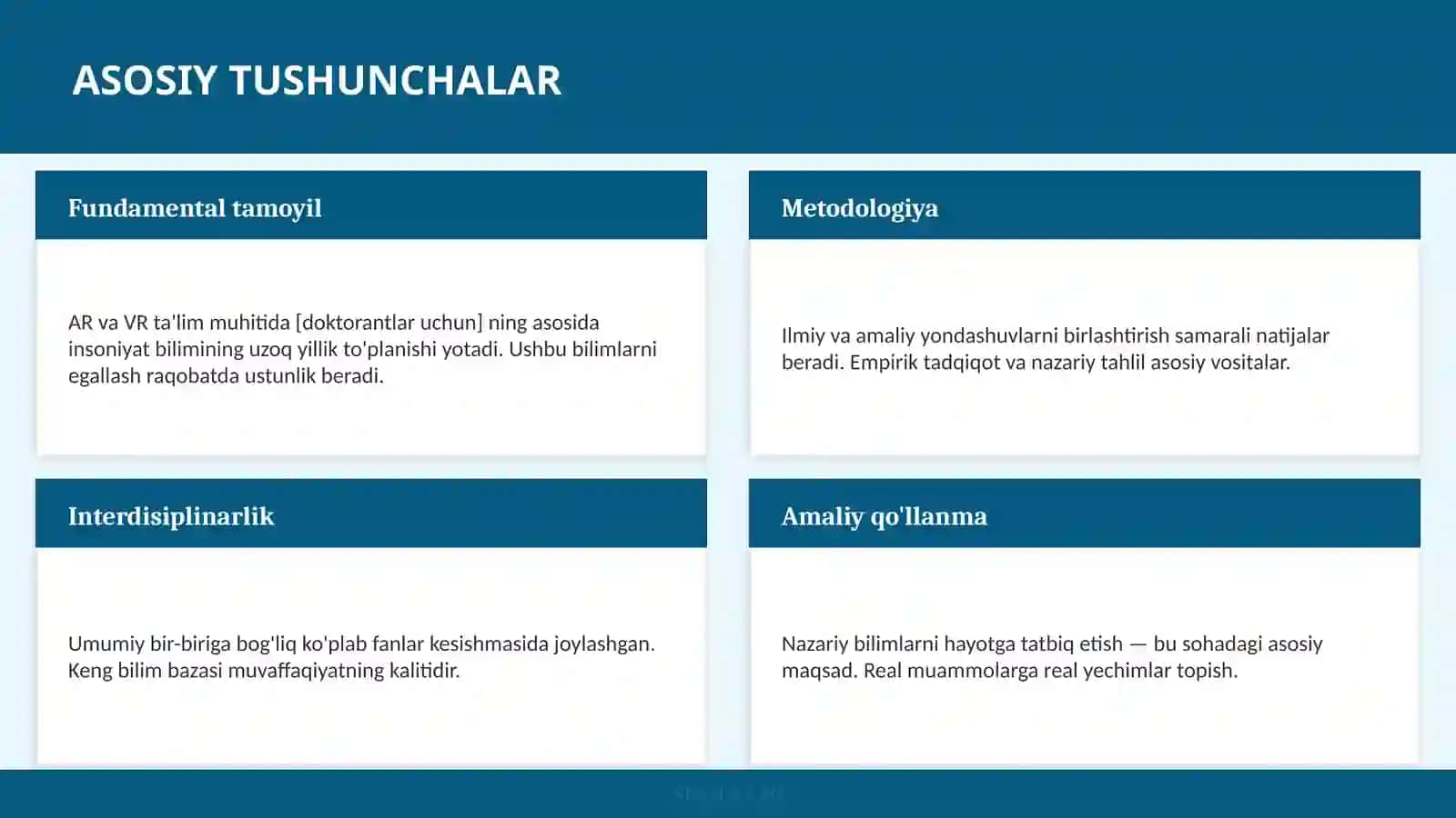 AR va VR ta'lim muhitida [doktorantlar uchun] 4