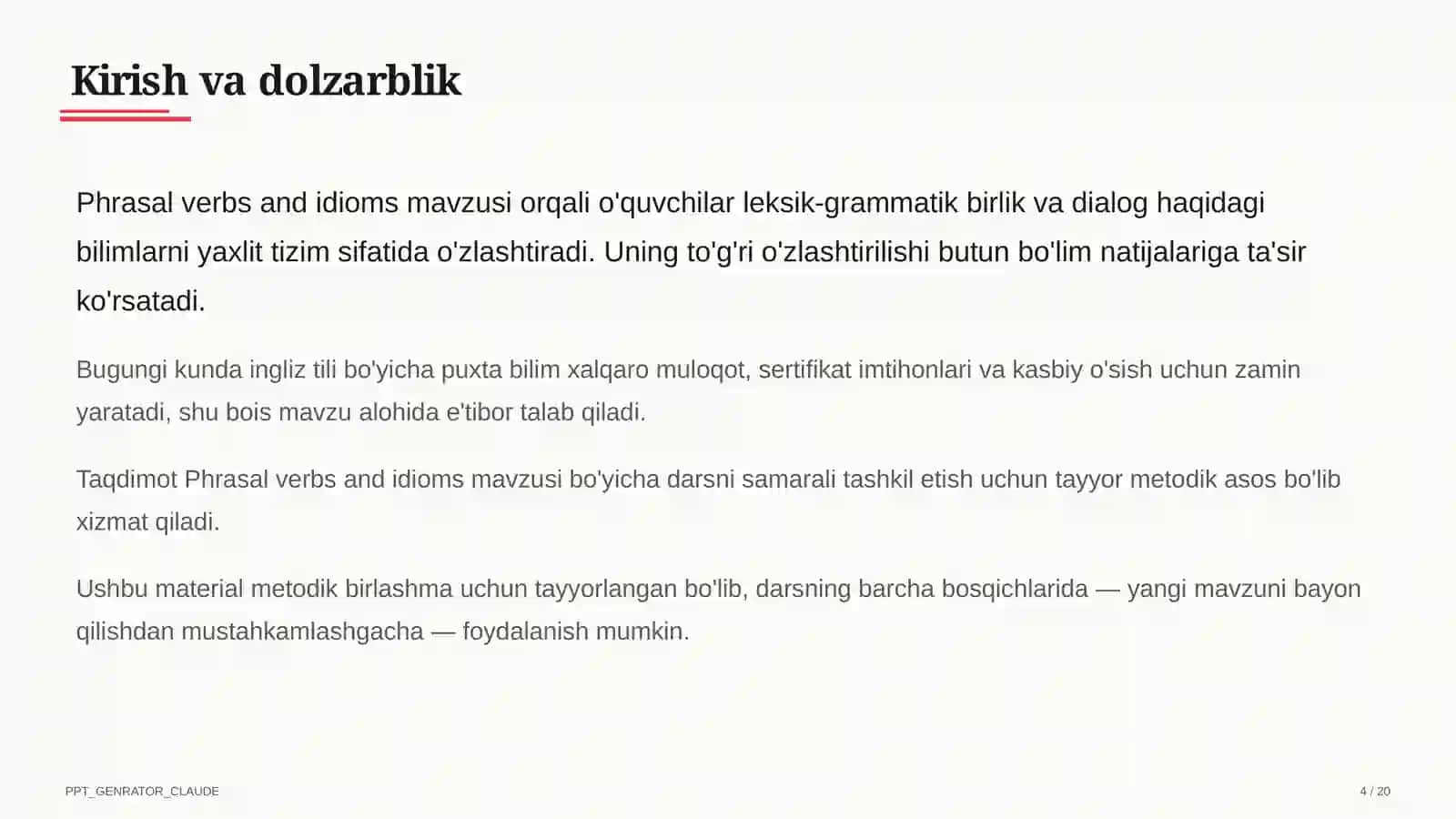 Phrasal verbs and idioms (11-sinf) 4