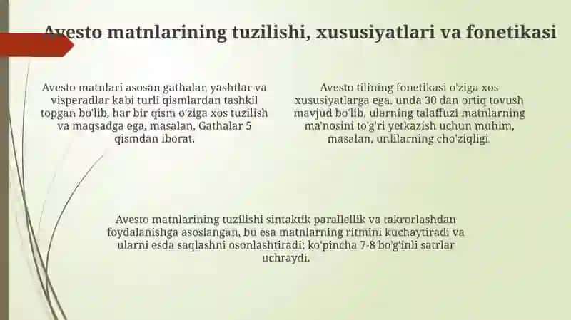 Ifodali o'qish san'atining taraqqiy etishida Avestoning ahamiyati 4