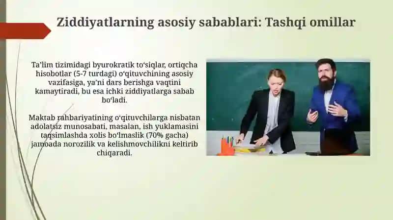 O'qituvchining kasbiy faoliyatidagi ziddiyatlar va qarama-qarshiliklar 4