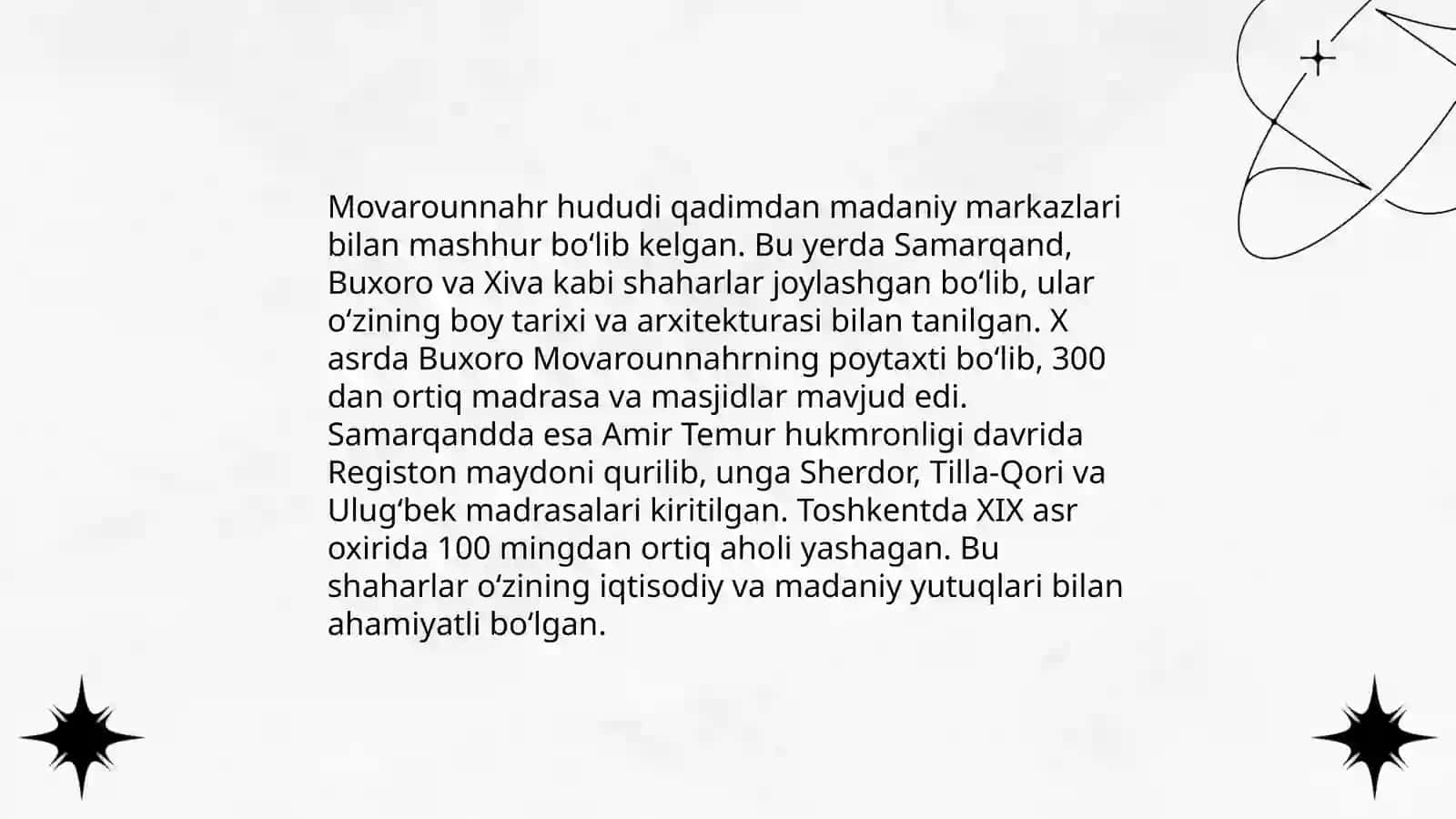 IX - XII asrlarda mamlakatimiz hududida roʻy bergan madaniy uygʻonish (Renessans) 4