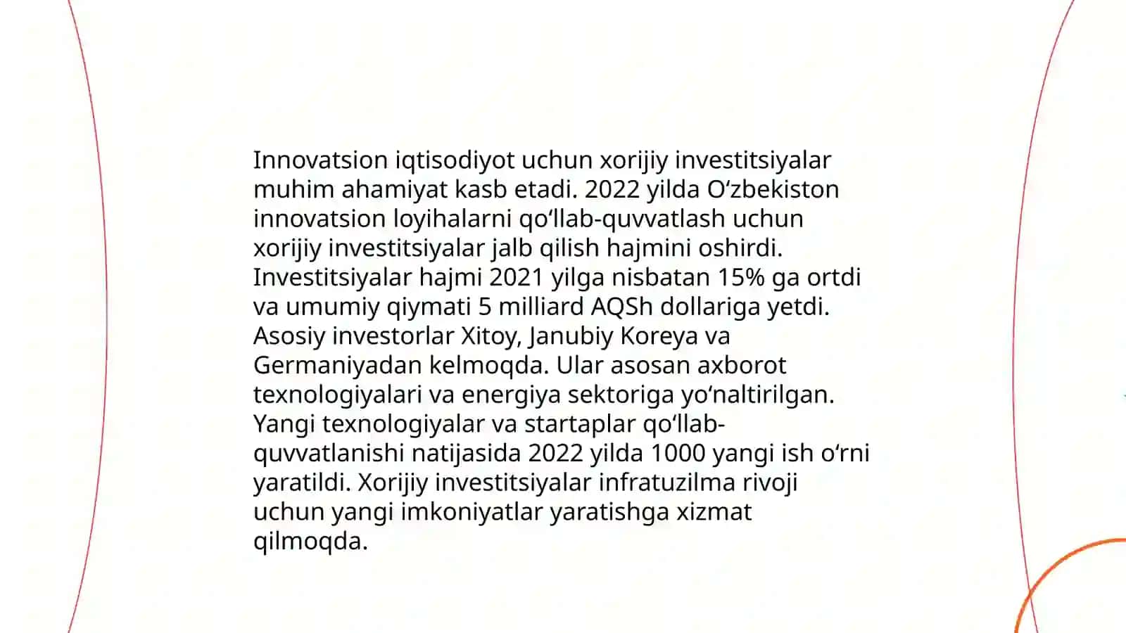 Xorijiy investitsiyalarni jalb qilishni rag'batlantirish strategiyasini ishlab chiqish 4