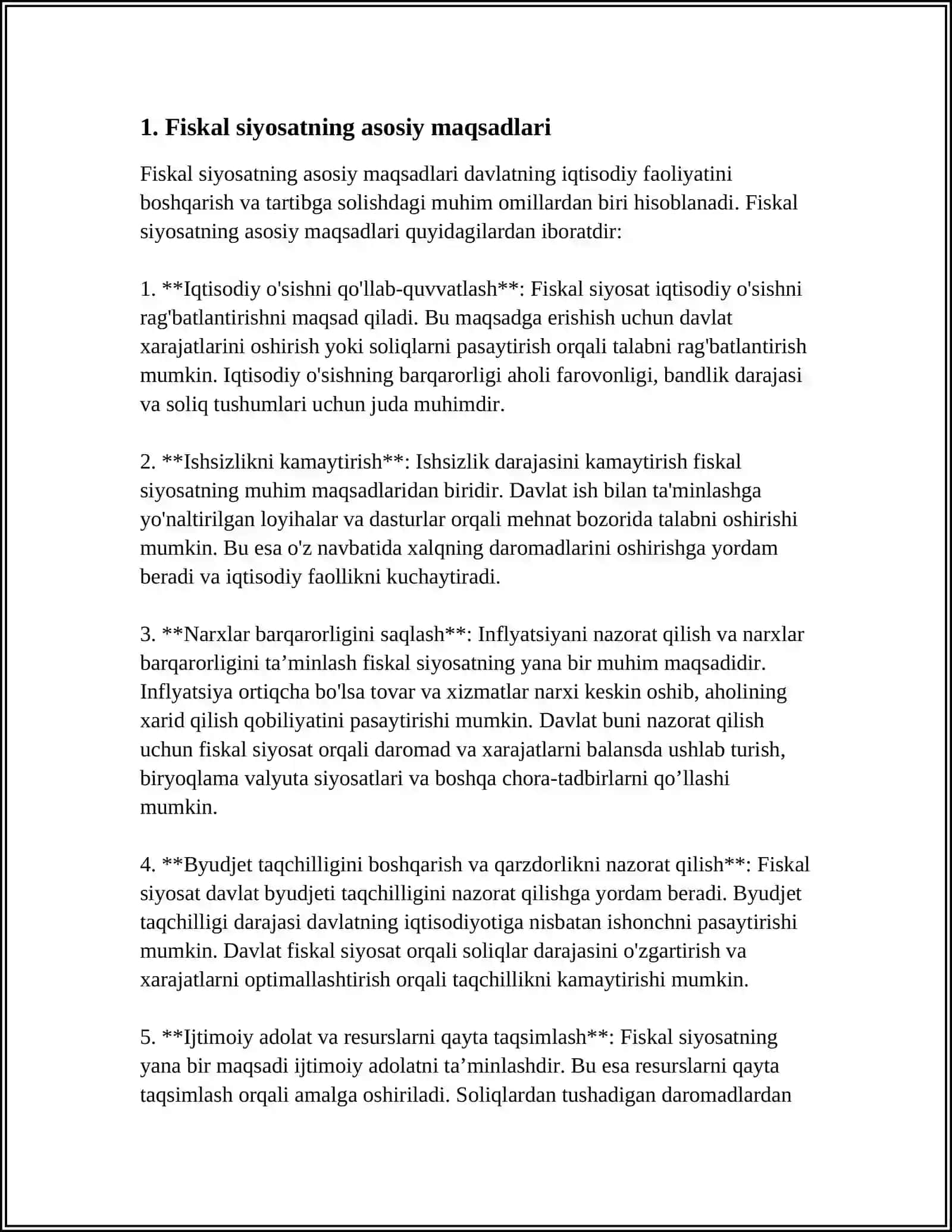 FISKAL SIYOSAT VA UNING IQTISODIY O'SISH STRATEGIYASI 4