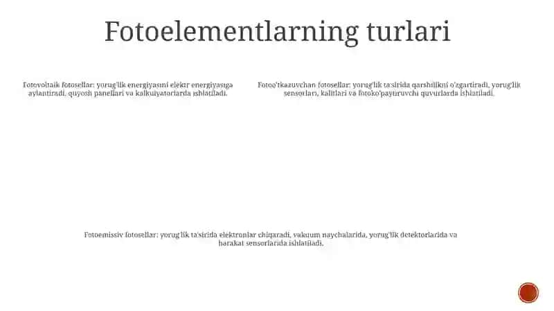 Fotoelementlar Va Ularning QoʻLlanilishi 4