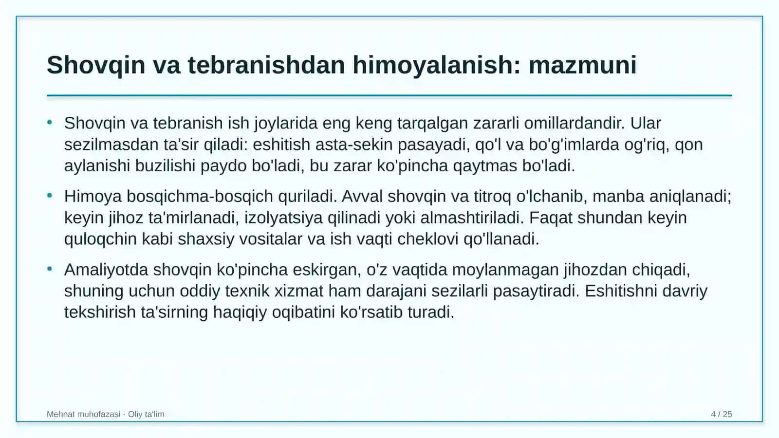 telemeditsinada shovqin va tebranishdan himoyalanish 8224 4