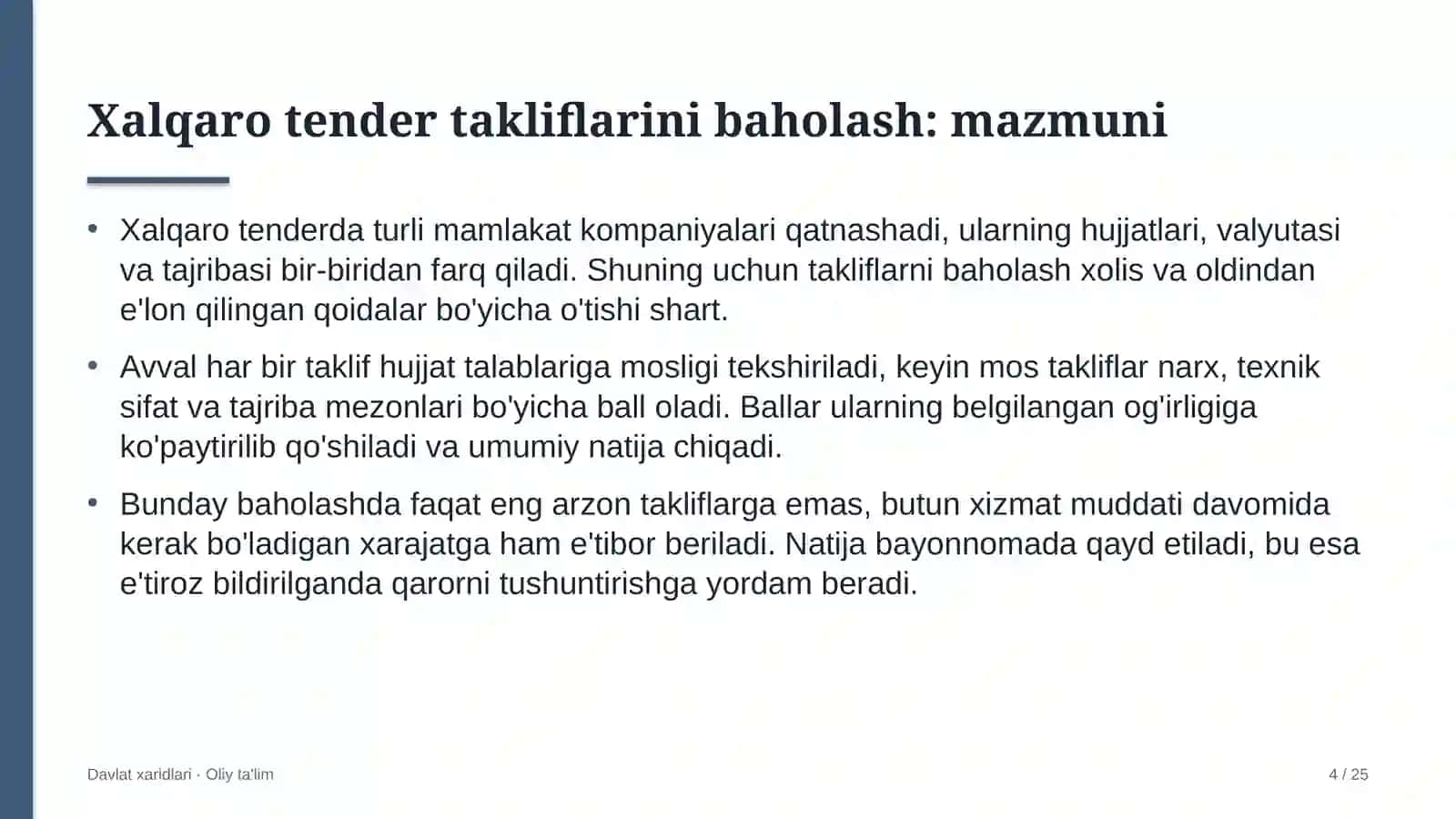 Avtosalonlarda xalqaro tender takliflarini baholash 4