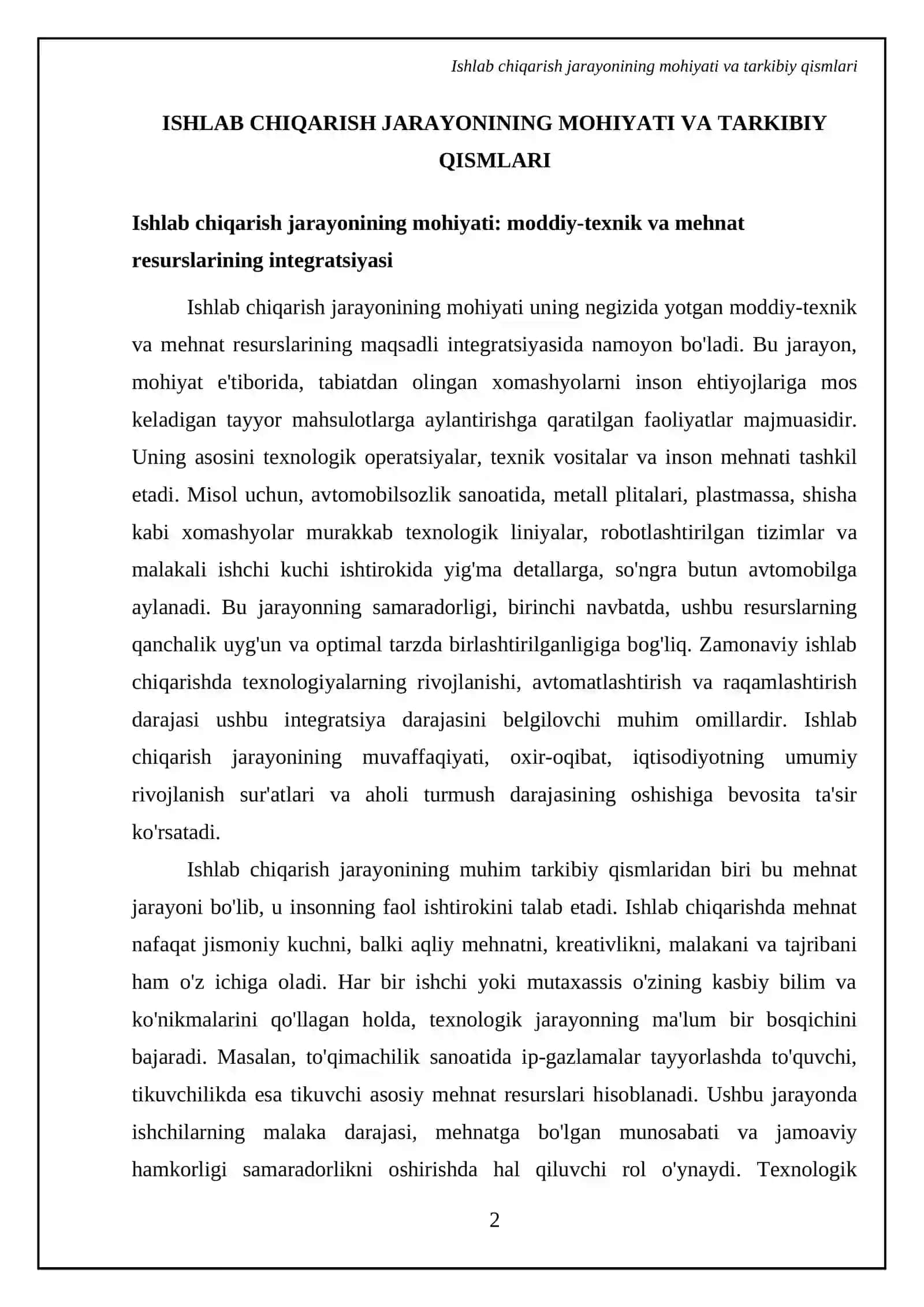 Ishlab chiqarish jarayonining mazmuni va uning iqtisodiy asoslari 4