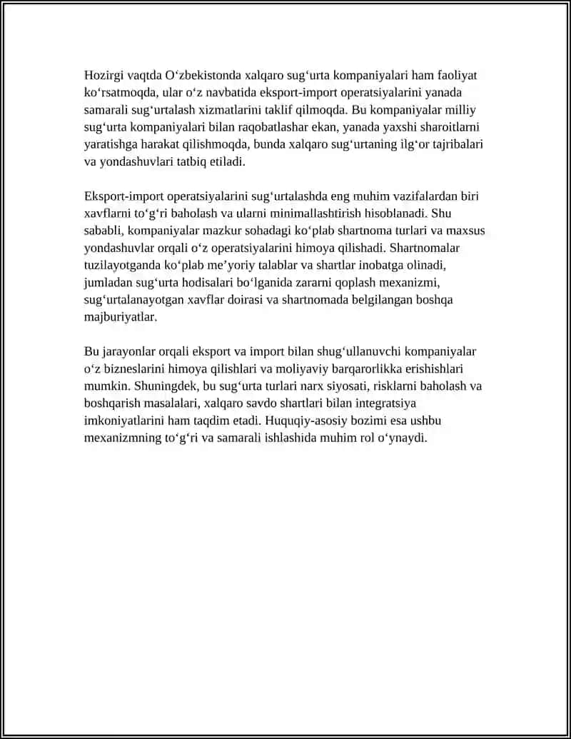 EKSPORT-IMPORT OPERATSIYALARINI SUG‘URTALASH MEXANIZMI VA UNI TAKOMILLASHTIRISH 4