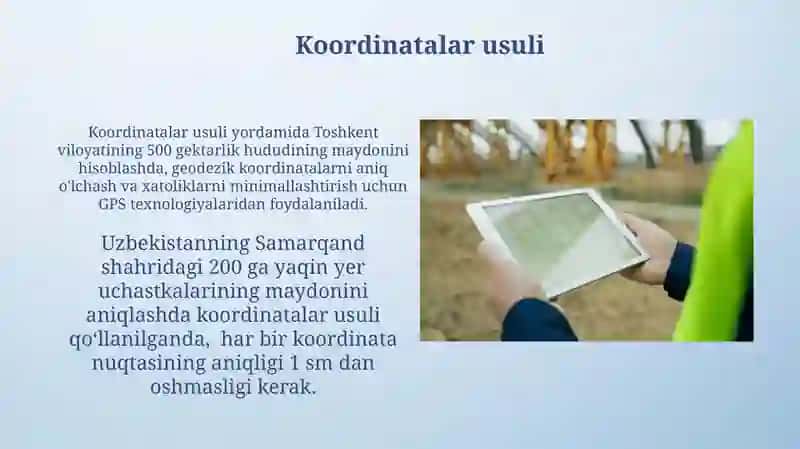 Yer kadastri maydonlarini hisoblash qaydnomasini tayyorlash 4