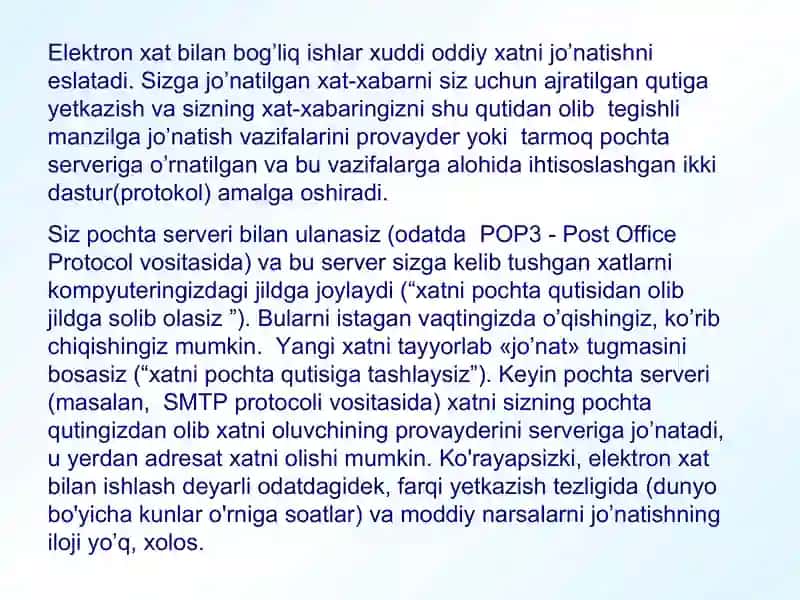 ELEKTRON POCHTA (E-mail) bilan ishlash 4