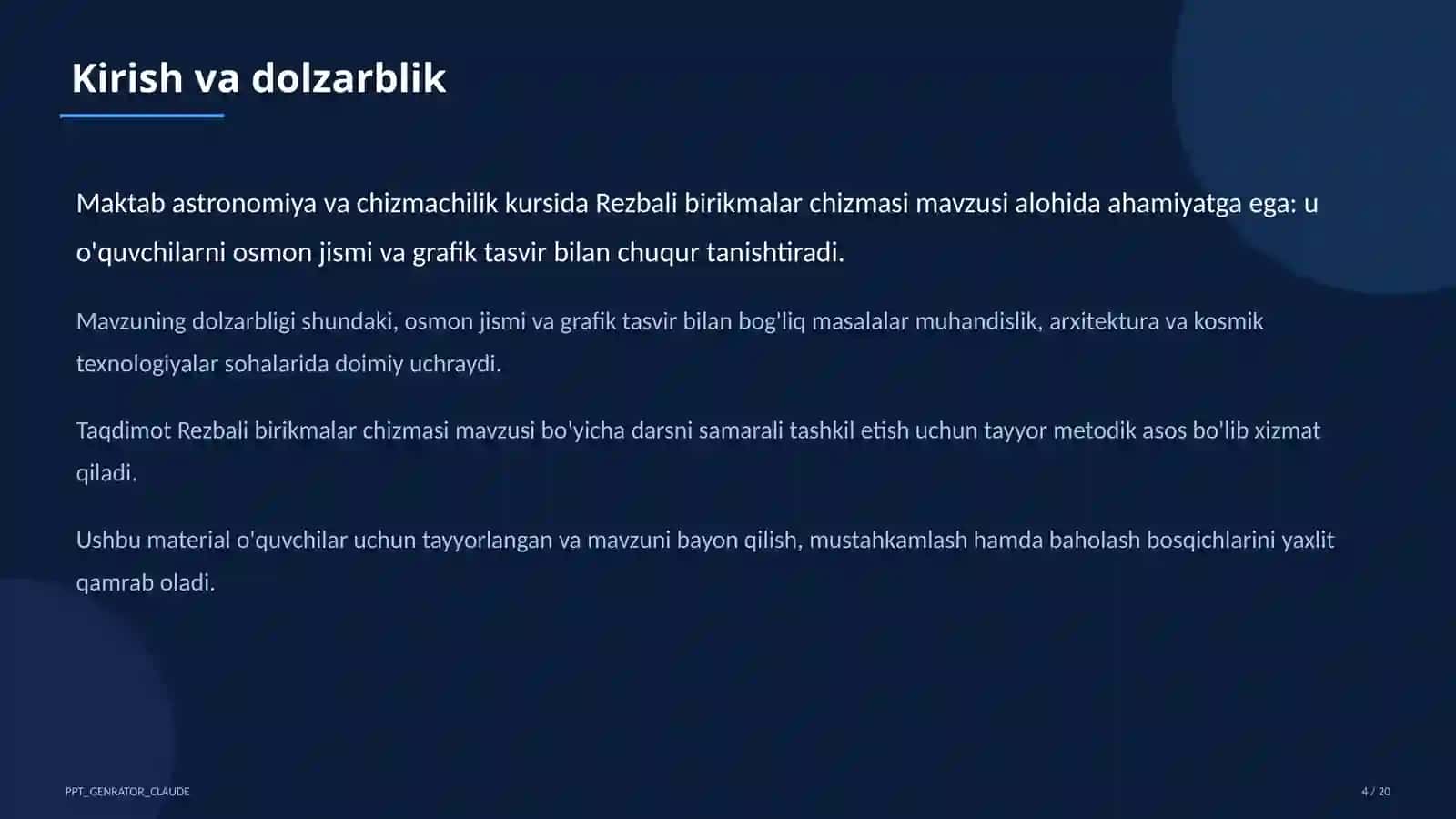 Rezbali birikmalar chizmasi (9-sinf) 4