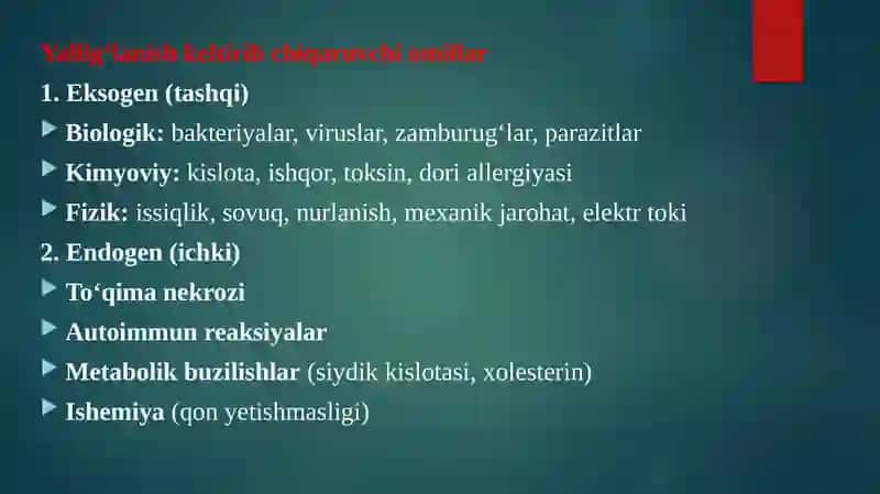 Yallig'lanish patofiziologiyasi. Yallig'lanishda emigratsiya va fagotsitoz jarayonlari 4