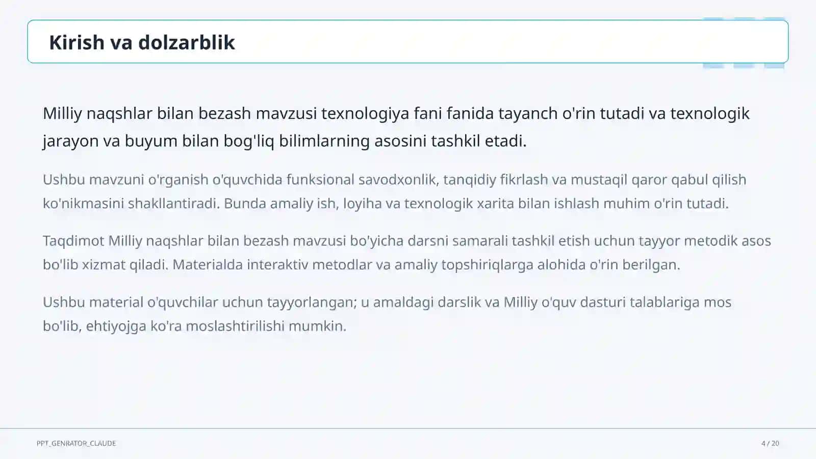 Milliy naqshlar bilan bezash (3-sinf) 4