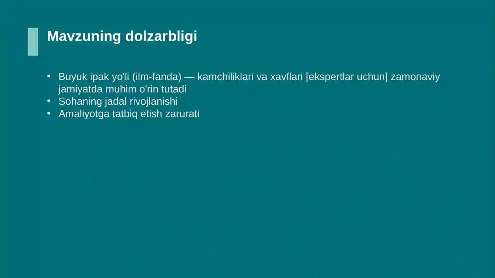Buyuk ipak yo'li (ilm-fanda) — kamchiliklari va xavflari [ekspertlar uchun] 4